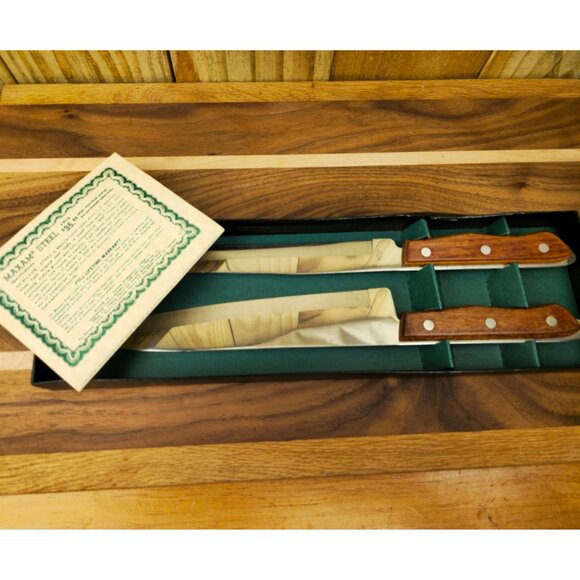 Vintage Maxam Steel Carving and Chef's Knife Set - Picture 3 of 7